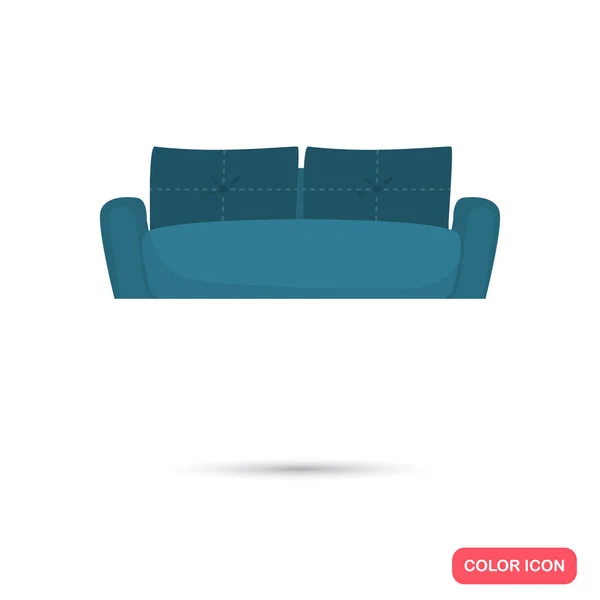 Icono plano de color sofá azul para diseño web y móvil — Vector de stock