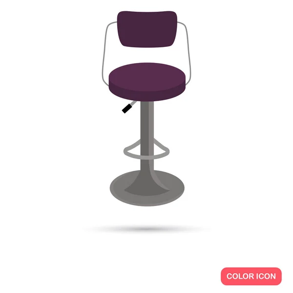 Bar chair color flat icon for web and mobile design — Stock Vector
