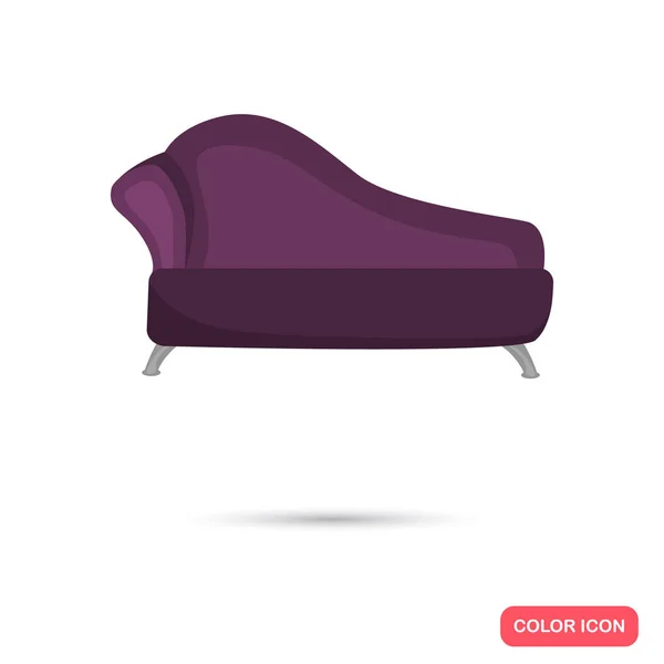 Icono plano de color púrpura sofá para el diseño web y móvil — Vector de stock