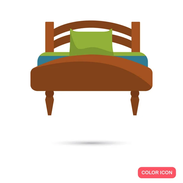 Bed color flat icon for web and mobile design — Stock Vector