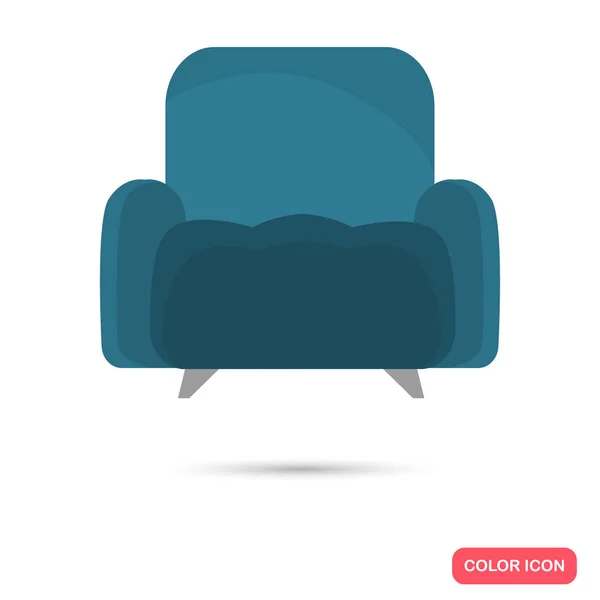 Blauer Stuhl Farbe flaches Symbol für Web-und mobiles Design — Stockvektor