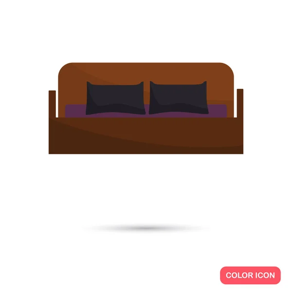Icono plano de color cama doble para diseño web y móvil — Vector de stock
