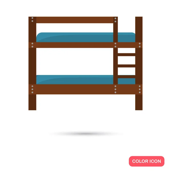 Icono plano a color de cama de dos pisos para diseño web y móvil — Vector de stock