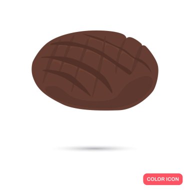 Web ve mobil tasarım için renk düz simge siyah ekmek somun