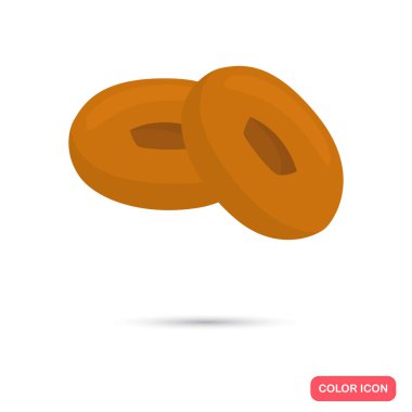 Web ve mobil tasarım için çörek renk düz simgesi