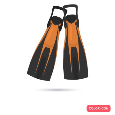 Yüzgeçleri için dalış renk düz simgesi web ve mobil tasarım için