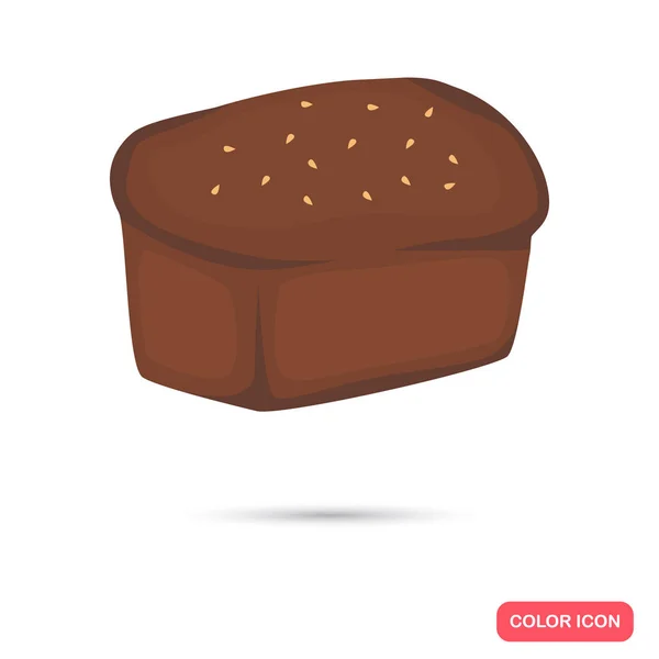 Chléb černý chléb barevné ploché ikony pro web a mobilní design — Stockový vektor