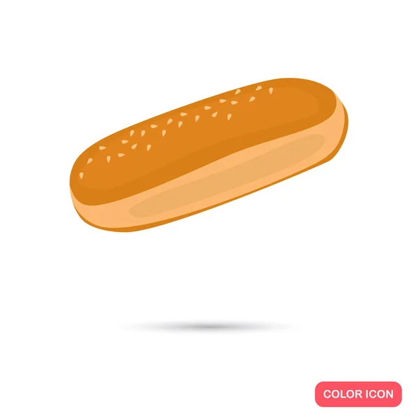 Hot dog pain couleur icône plate pour le web et le design mobile — Image vectorielle