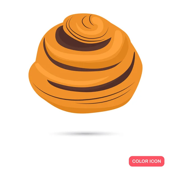 Brötchen mit schokoladenfarbenem flachen Symbol für Web und mobiles Design — Stockvektor