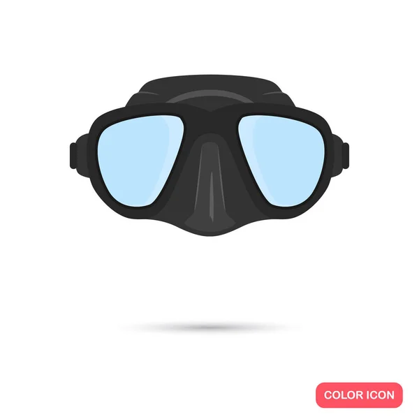 Masque de plongée couleur icône plate pour la conception web et mobile — Image vectorielle