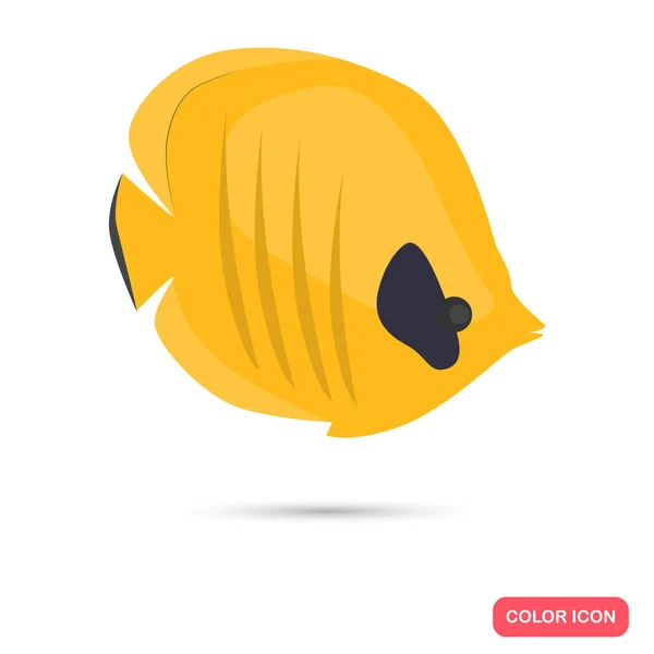 Luminosa icona piatta di colore pesce tropicale per il web e il design mobile — Vettoriale Stock