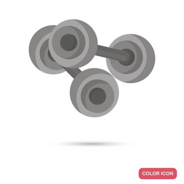 Ağır dumbbells web ve mobil tasarım için düz simge renk