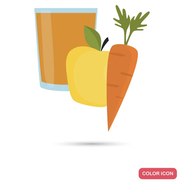 鲜榨果汁玻璃颜色平面图标 web 和移动设计 — 图库矢量图片