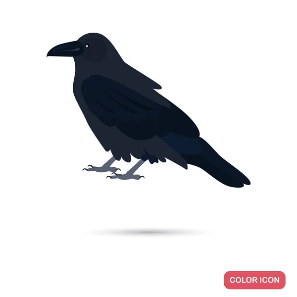 Crow icono plano de color para el diseño web y móvil — Vector de stock