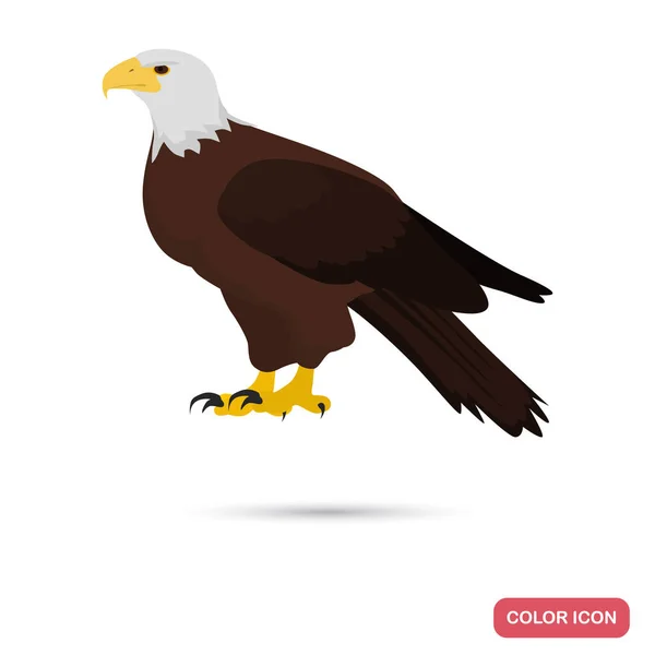 Ícone plano de cor de águia para web e design móvel — Vetor de Stock