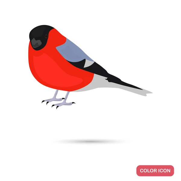 Bullfinch color flat icon for web and mobile design — Stock Vector