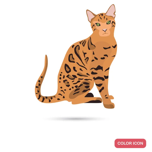 Ícone de raça gato de bengala para web e design móvel — Vetor de Stock