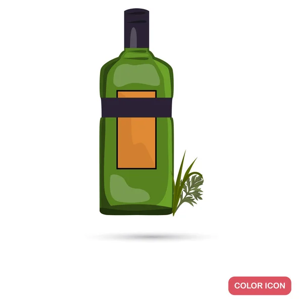 Becherovka et les herbes couleur icône plate pour le web et le design mobile — Image vectorielle