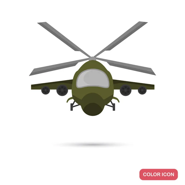 Militaire helikopter kleur platte pictogram voor web en mobiele apparatuur — Stockvector