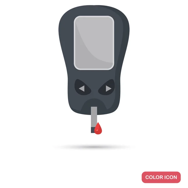 Perangkat untuk mengukur warna gula darah ikon datar untuk web dan desain mobile - Stok Vektor