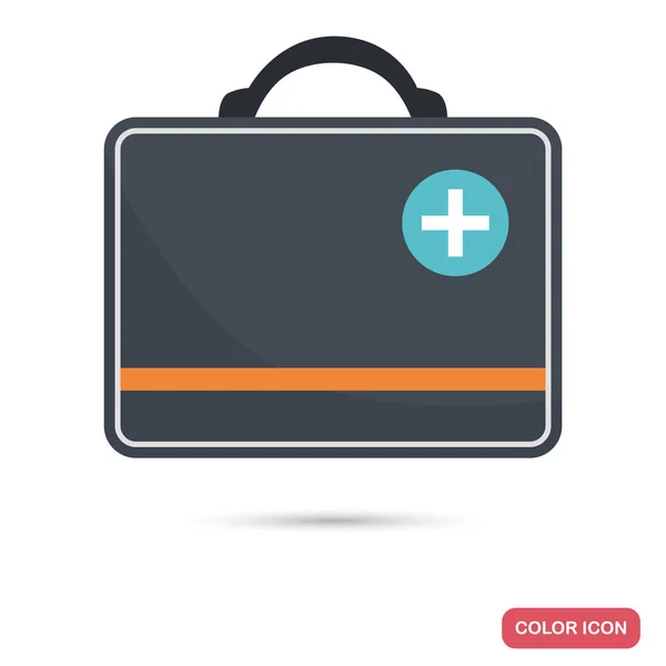 Pecho de color de primeros auxilios icono plano para el diseño web y móvil — Vector de stock