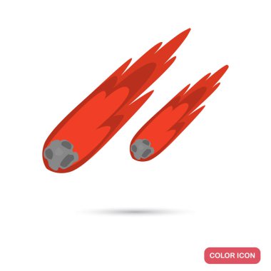 Meteor renk düz simgesi web ve mobil tasarım için