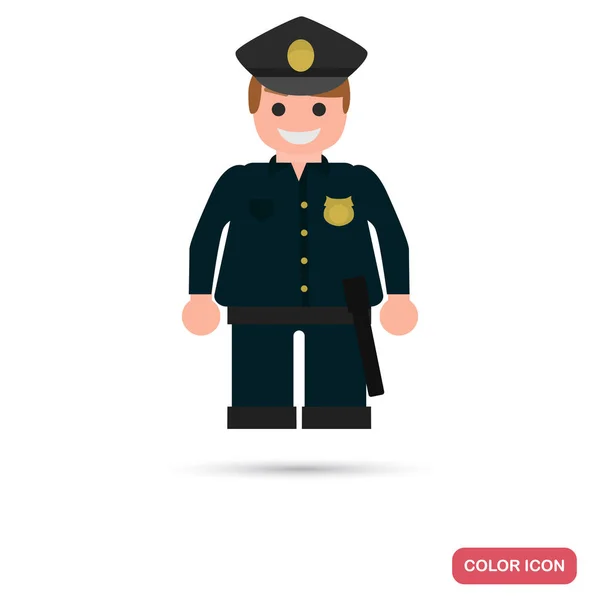 Icône plate couleur policier pour le design web et mobile — Image vectorielle
