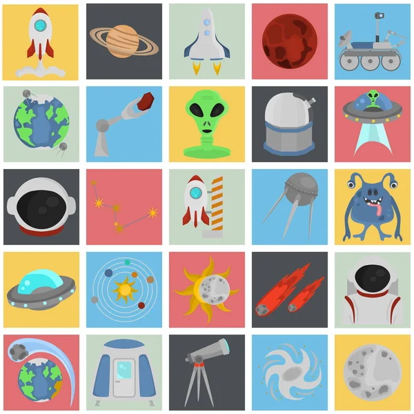 Kosmos-Farb-Icons für Web und mobiles Design — Stockvektor