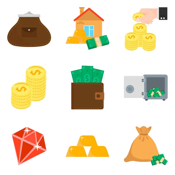 Conjunto de iconos planos de color financiero para diseño web y móvil — Vector de stock