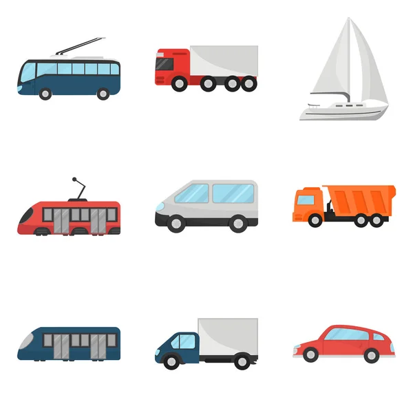 Set dari warna transportasi ikon datar untuk web dan desain mobile - Stok Vektor
