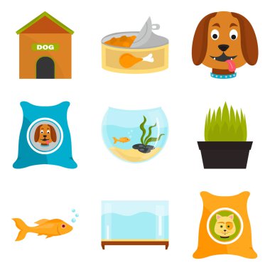 Web ve mobil tasarım için veteriner renk Icons set