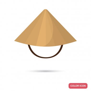 Çin douli şapka renk düz simgesi web ve mobil tasarım için