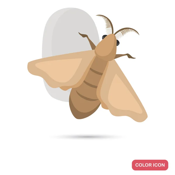 Selyemhernyó-tenyésztés és a cocoon színes lapos ikon web és mobil — Stock Vector