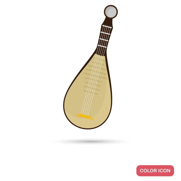 Chinese muziek instrument kleur platte pictogram voor web en mobiele apparatuur — Stockvector