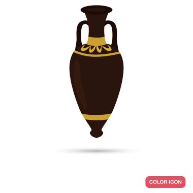 Antik amfora renk düz simgesi web ve mobil tasarım için