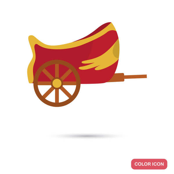 Rome chariot color flat icon for web and mobile design