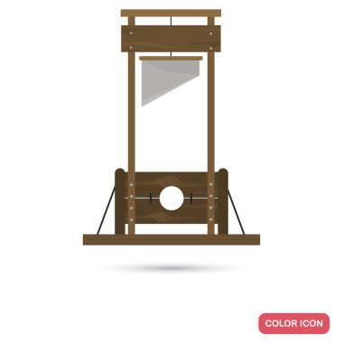 Ancient guillotine color flat icon for web and mobile design clipart