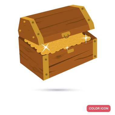 Hazine sandığı renk düz simgesi web ve mobil tasarım için
