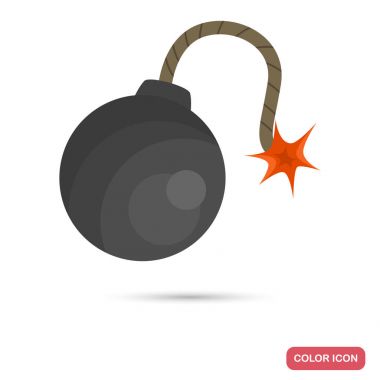 Korsan bomba renk düz simgesi web ve mobil tasarım için