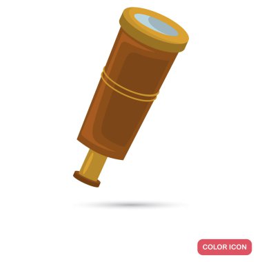 Korsan spyglass renk düz simgesi web ve mobil tasarım için