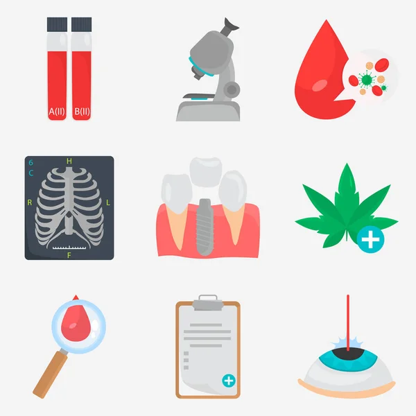 Conjunto de iconos planos de color medicinal para diseño web y móvil — Archivo Imágenes Vectoriales