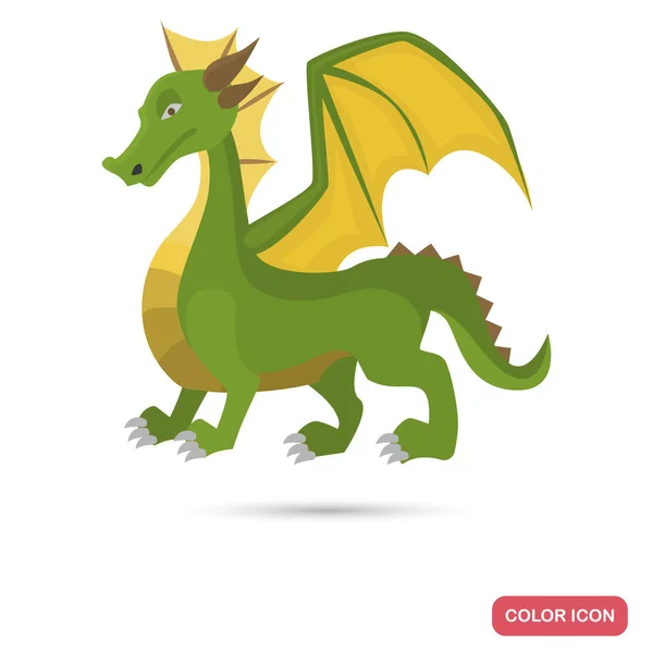 Стародавня легенда дракон кольоровий плоский значок для веб і мобільного дизайну — стоковий вектор