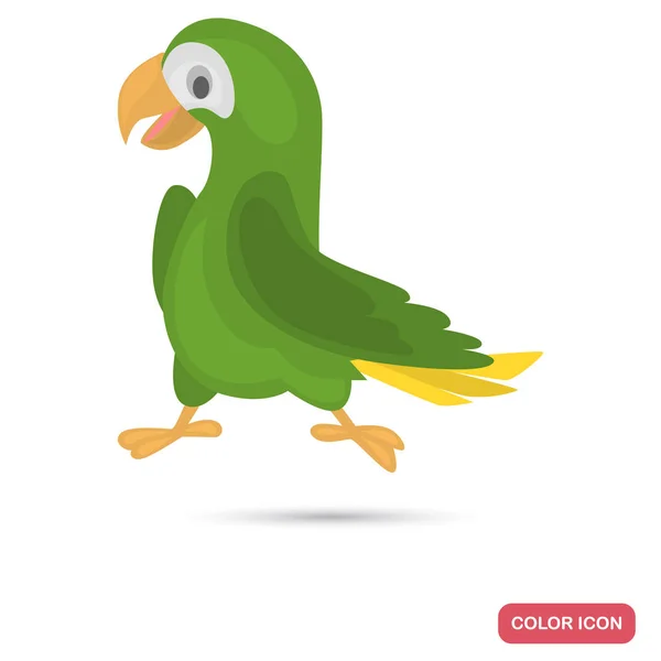 Пиратский попугай цвета плоской иконки для веб и мобильного дизайна — стоковый вектор