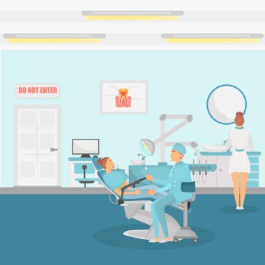 Bir diş hekimi randevu renk ayrıntı banner web ve mobil tasarım için hastaya