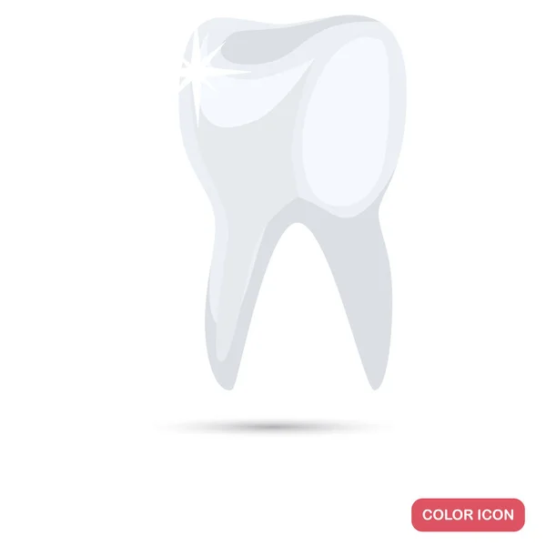 Ícone plano de cor de dente saudável para web e design móvel —  Vetores de Stock