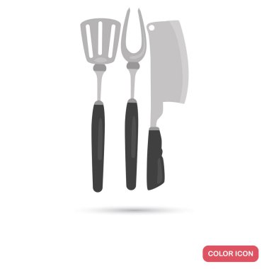 Web ve mobil tasarım için Barbekü renk simge için donatım