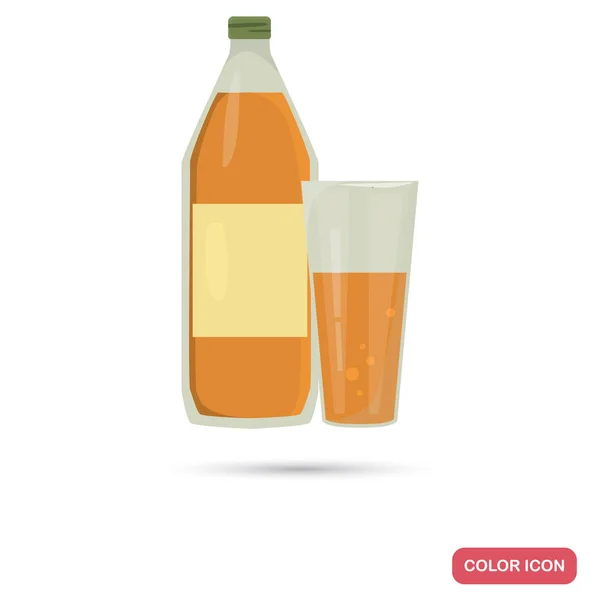 Flaska med saft och glass ikonen för webb och mobila dedign — Stock vektor