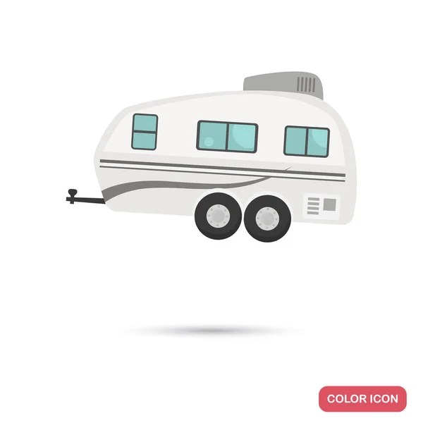 Ikon warna trailer perjalanan bagi web dan desain seluler - Stok Vektor