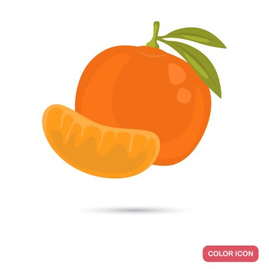 Web ve mobil tasarım için mandalina renk düz simgesi