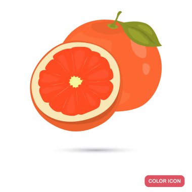 Web ve mobil tasarım için greyfurt renk düz simgesi